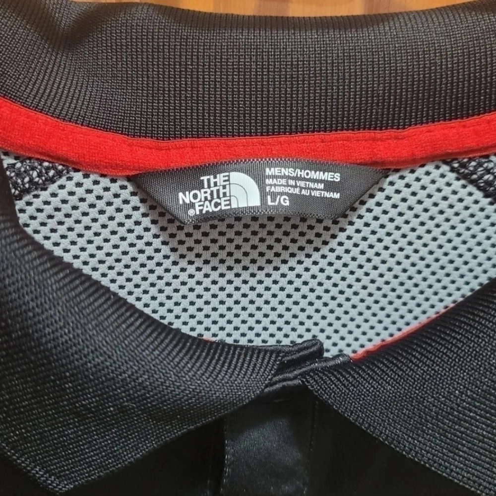 The North Face Short Sleeve Shirt Men's Size Large Golf Tennis Black Red